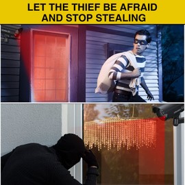 Macarrie 8 Pcs Fake Camera Realistic Dummy Security Camera Plastic Fake Video CCTV Surveillance System with Motion LED Light for Home Outdoor Indoor, No Battery Included(Black)