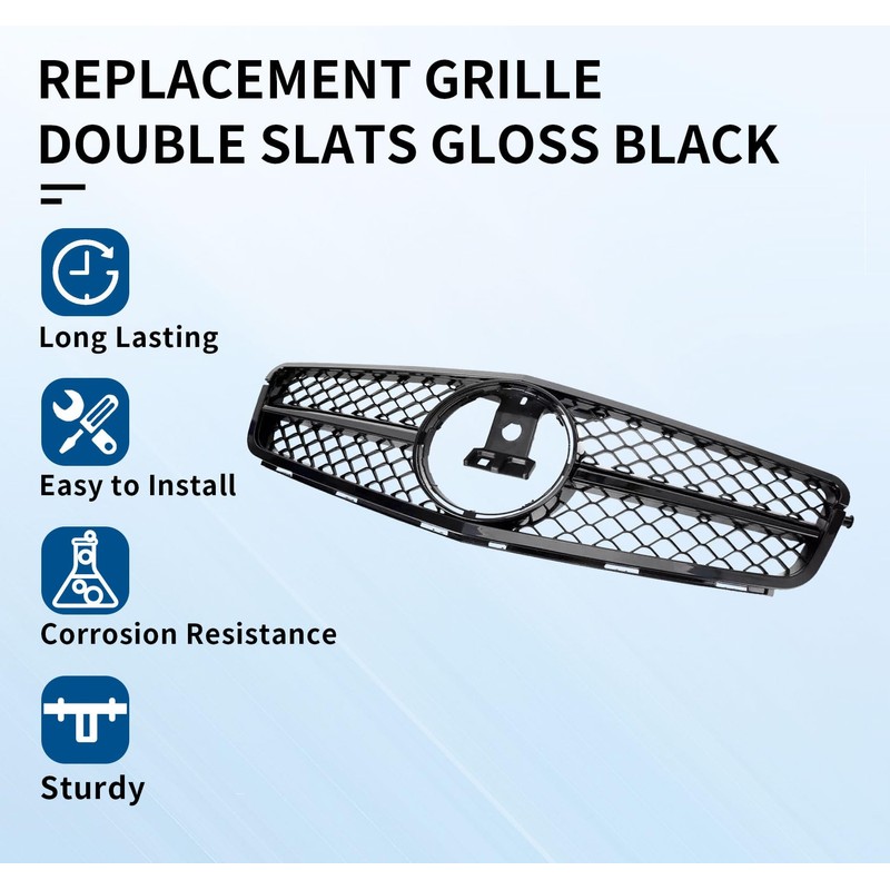 BDBO Front Grill Grille for 2008-2014 Mercedes W204 C-Class C250