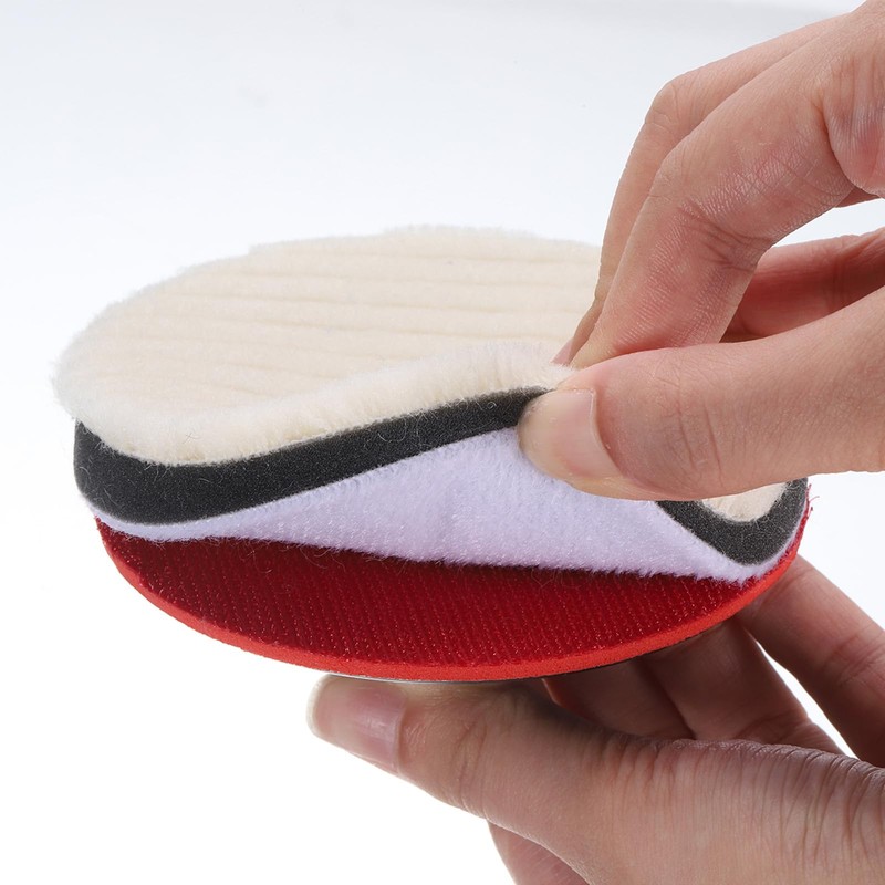 uxcell 2" Wool Felt Sponge Polishing Pad Hook and Loop