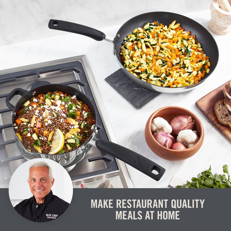 Zakarian by Dash TruPro™ 10 Piece Nonstick Stainless Steel Cookware