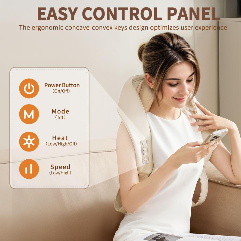 iRest 4D Cordless Neck and Shoulder Massager with Heat, Electric