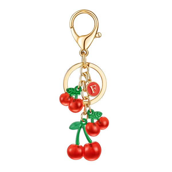 HAISWET Letter Initial Keychain Cherry Purse Charm Keychain Accessory Cute