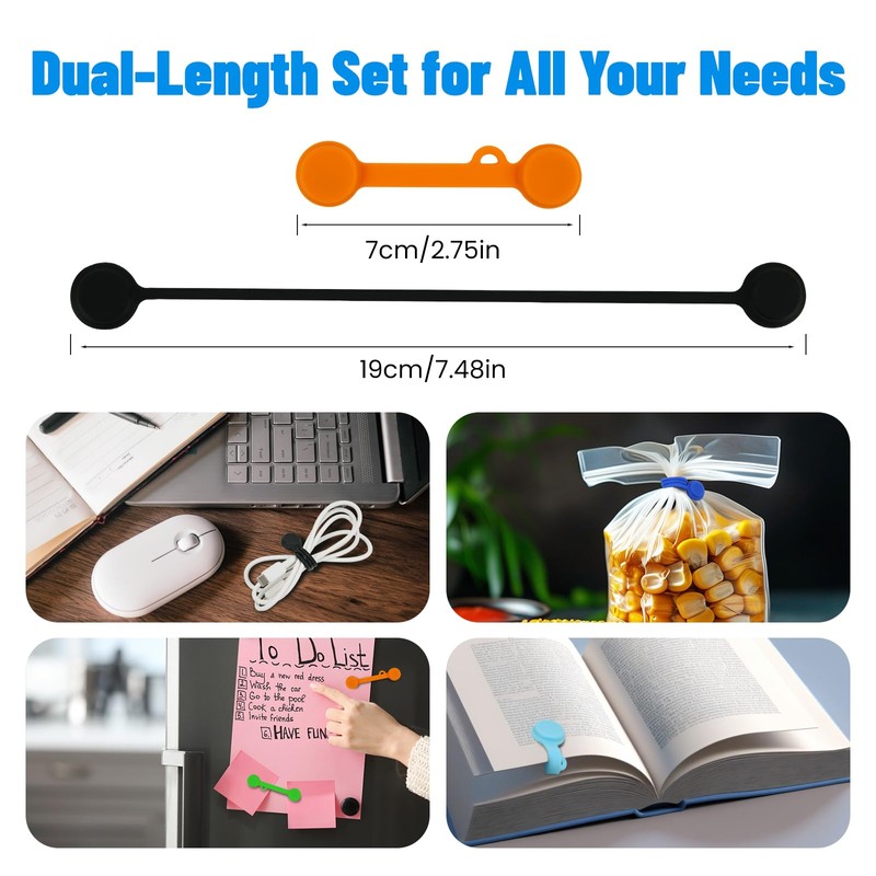 Silicone Magnetic Cable Ties Reusable Cord Organizer Twist Ties Silicone