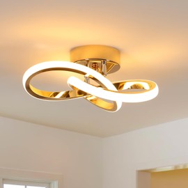Comely LED Ceiling Light, 22 W, 2500 LM, Modern LED Ceiling Light, Gold Aluminium Ceiling Light for Bedroom, Living Room, Kitchen, Hallway, Warm White 3000 K