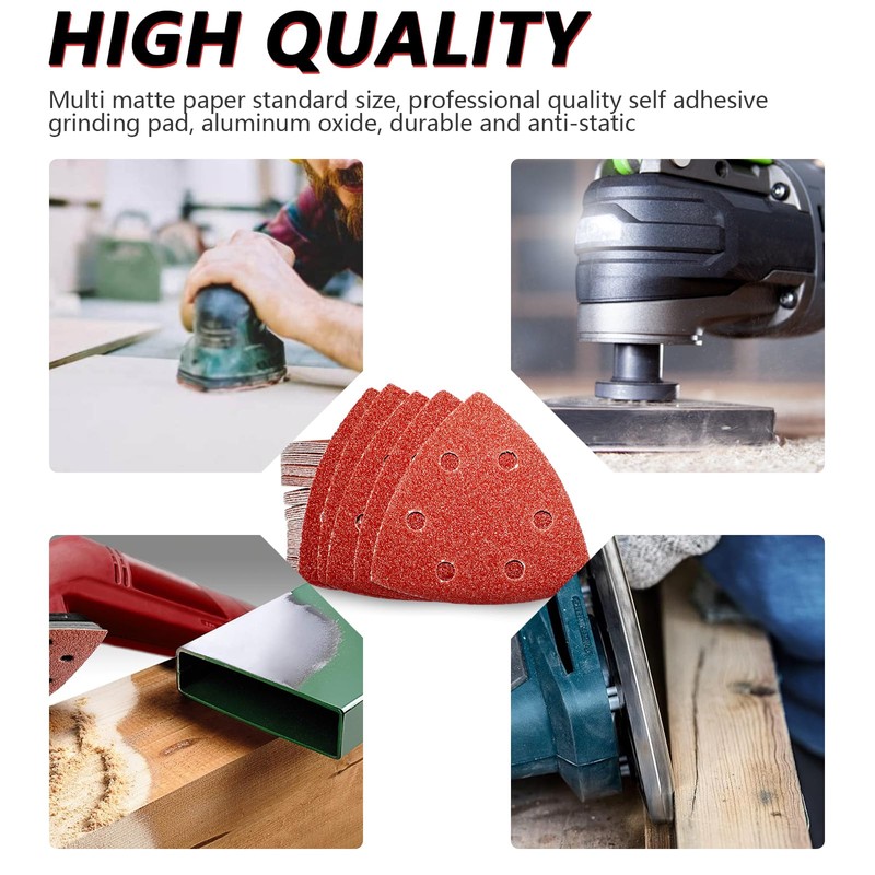 FEIHU Delta Sandpaper Triangular Sander, Pack of 60 Sandpaper for
