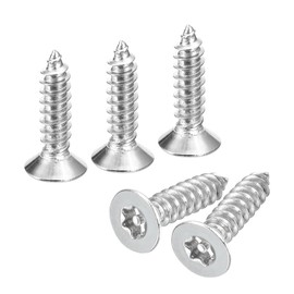 QUARKZMAN Pack of 60 Countersunk Torx Screws M6 x 16 mm Torx Wood Screws 304 Stainless Steel Security Screws with Bit T30, Self-Tapping, Anti-Theft for Wood, Mechanical Engineering (Silver)