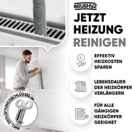 Radiator Brush Long 115 cm I The Ideal Preparation for the Heating Season I Radiator Cleaning Brush for Better Room Climate I Heating Brush Improves Heating Performance I Heating Cleaning Brush