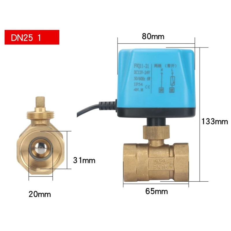VNFOCRQJH 1inch Normally Closed/Open Motorized Ball Valve 220V 12V 24V