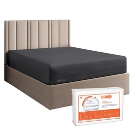 SGI bedding SGI bedding Luxury Alaskan King Fitted Sheet Only (108''x108'') Egyptian Cotton - 600 Thread Count, 15 Inch Deep Pocket Sateen Weave, Long Staple, Breathable, Soft and Premium Cotton - Dark Gray