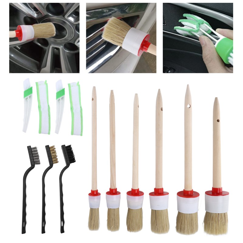 13PCS/Set Car Cleaning Detailing Brush Set Reusable Flexible for Washing