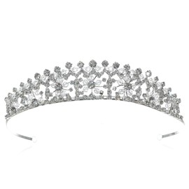 SAMKY Snowflake Frost Winter Rhinestone Crystal Tiara Crown T1298