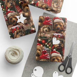 Dogs Christmas Wrapping Paper Veterinary Staff Cat Lovers Exclusive Graphic Veterinarian Vet Tech Nurse Assistant Gift Wrap Present Gift Clinic Rescue Pet Lover (30" x 72")