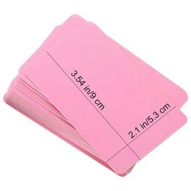 VANRA Cards Plain Business Card Size Paper, Handwriting, Info Cards, Word Cards, Blank Cards, Rounded Corners, 300 Sheets (Pink)