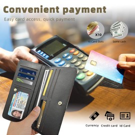 ETLKJVBL RFID Blocking Leather Wallet for Women and Men, Sea Turtle Swimming Compact Bifold Credit Card Holder with RFID Protection, Small Ladies Slim Minimalist Wallet