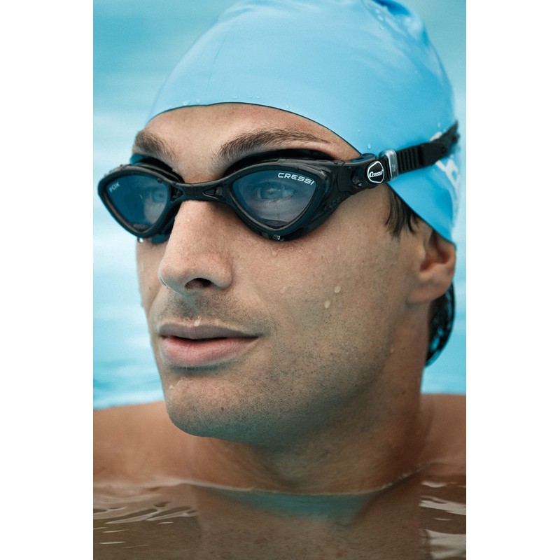 Cressi Men's Fox Dark Goggles-Black, Adult