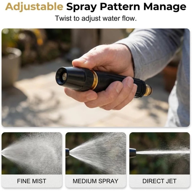 Metal High-Pressure Water Spray Gun Nozzle for Garden Hose