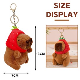 Meleager Plush Keychain, Plush Keyring, Plush Key Ring, Plush Pendant, for Backpack, Toy, Keychain-capybara B, S