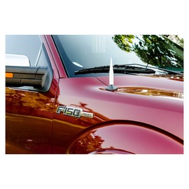 TRUE SPIKE 5.5 inch Fat Spike White Antenna in Heavy Gauge CNC Machined Billet Aluminum Short Compatible with Toyota Tundra