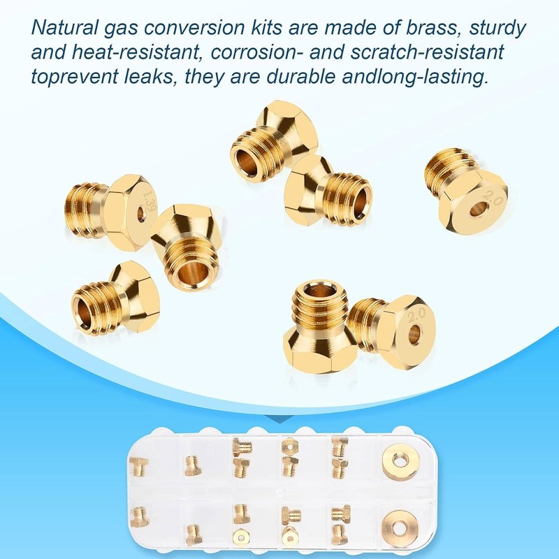 STPCTOU Natural Gas Orifice Nozzle Conversion Kit，Propane to Natural Gas