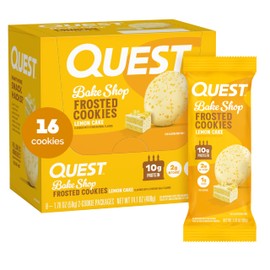 Quest Nutrition Quest Nutrition Frosted Cookies Twin Pack, Lemon Cake, 1g Sugar, 10g Protein, 1g Net Carbs, Gluten Free, 16 Cookies
