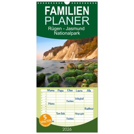 Familienplaner 2026 - Rügen - Jasmund Nationalpark mit 5 Spalten (Wandkalender, 21 cm x 45 cm), CALVENDO: Rügens Jasmund Nationalpark (CALVENDO Orte)