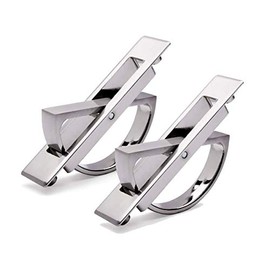 NGe Silver 180° Rotating Concealed Concealed Stainless Steel Tatami Handle Hardware Cabinet, Door, Drawer, Wardrobe, Tatami（2PCS）