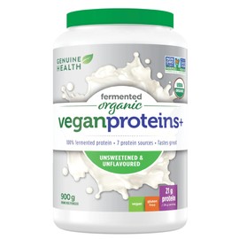 Genuine Health Fermented Organic Vegan Proteins+, Unsweetened & Unflavoured / 900g