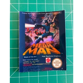 Mega Man PAL Box Art Sticker 3.5"x2.5" Glossy Decal Holographic Rainbow Vinyl