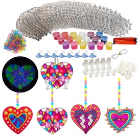 Ayhuhra 28 Sets Ramadan Suncatcher Crafts Kits Eid Al Fitr Sun Catcher for Kids DIY Window Paint Art Moon and Star Suncatchers Lantern Mosque Sun-Catcher for Islamic Craft Ramadan Mubarak Decorations