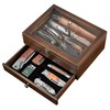 Knife Display Case Knife Collection Display Holder with Glass Lid,