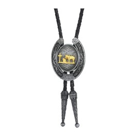 HUABOLA CALYN Bolo tie for Men Western Cowboy Texas Rodeo Vintage Bolo ties (T# Cross Prayer)