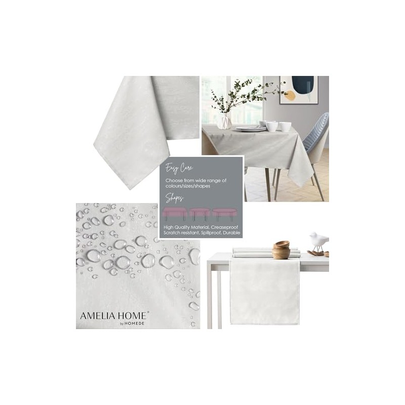 AmeliaHome Tablecloth, Lotus Effect, Water-resistant