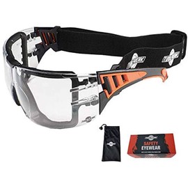 ToolFreak Rip Out Safety Glasses for Work and Sport, Feature Clear Wraparound Lenses with Foam Padding, Impact and UV Protection Rated EN166 & EN170, Includes Carry Pouch