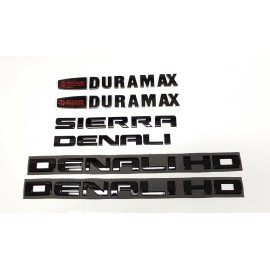 GM 6PCS 11-19 Gloss Black GMC Sierra Denali Duramax 2500HD 3500HD Emblem Letters