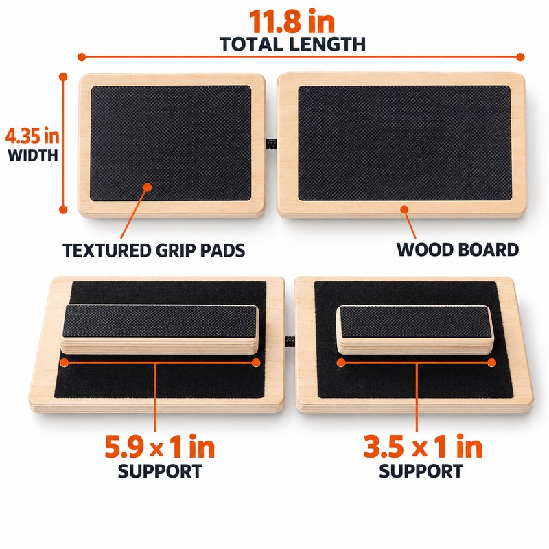 Single-Foot Wooden Ankle Balance Board with Non-Slip Surface for Stability