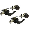 2-set Dark Oil Rubbed Bronze Entry Entrance Levers with Matching