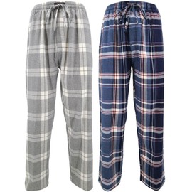 Andrew Scott Men's Cotton Super Soft Flannel Plaid Pajama Pants- 2 Pack
