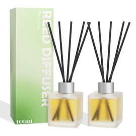 Aeeteek Reed Diffuser, Citrus & Orange Scented Oils Home Fragrance, 3.4fl oz(100ml) Long Lasting Fruity Air Freshener, Essential Oil for Bathroom Guest Room Decor (2 Pack)