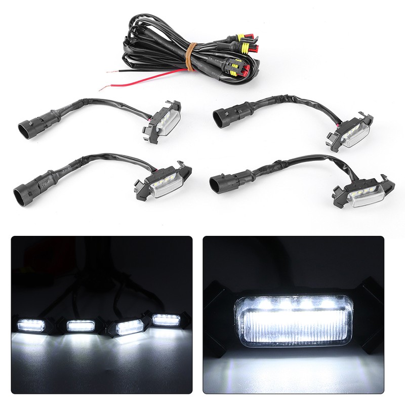 4pcs 12V Car LED Grille Light High Brightness Accessory Fit