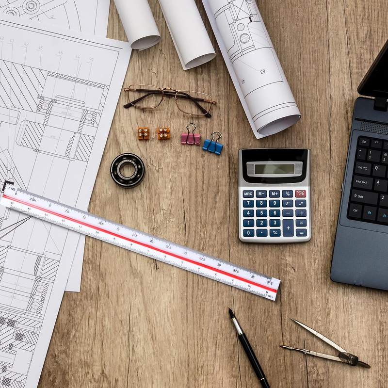 Aruicheng Scale Ruler 12 inch Architectural Scale Ruler Triangle Ruler