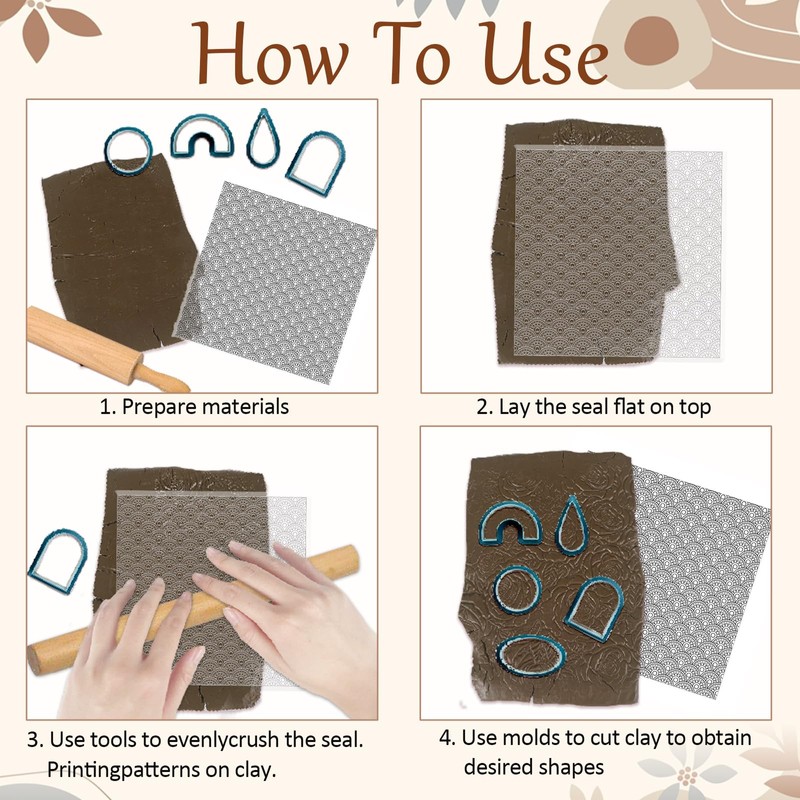 CHGCRAFT Fish Scales Polymer Clay Texture Sheets Silicone Texture Stamp