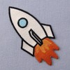 Rocket Patch Embroidered Space Shuttle Applique Iron On Sew On