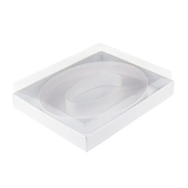 WENPACK - Caja de dulces con tapa transparente (12.5 pulgadas, número 0, con forma de fresas, decorativa, rellenable, con tapa transparente (blanco, 0)