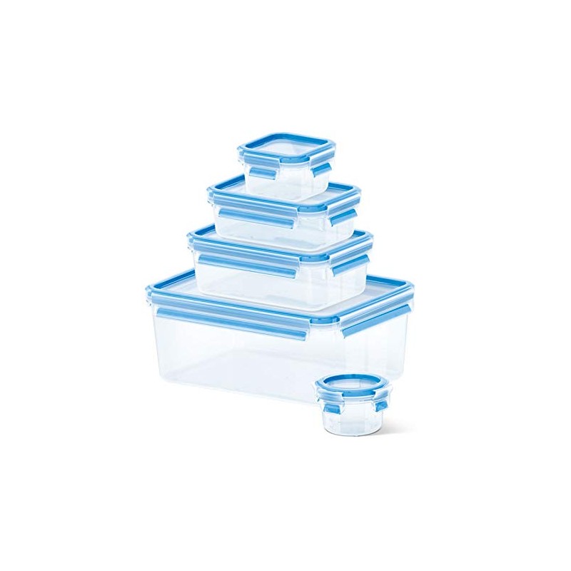 emsa Clip & Close Food Storage Containers, Set of 5,