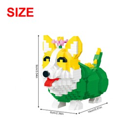 NOOLY Animals Mini Building Blocks for Home and Office Decoration WKLJM-06 (Corgi, 815 Pieces)