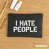 Huuraa Kulturbeutel I Hate People Geschenk 1 Liter Charcoal Filz