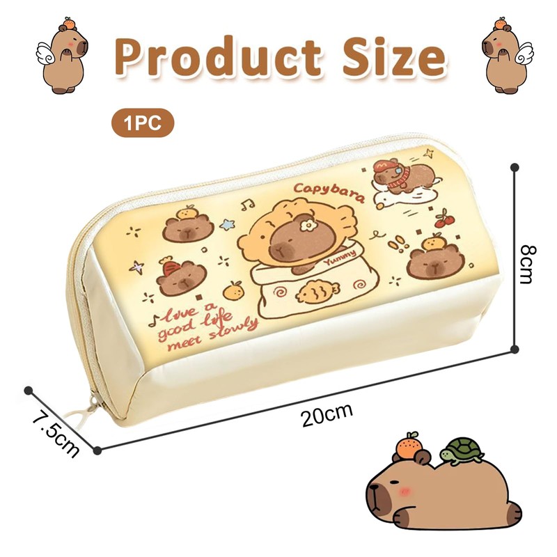 Mrltau Capybara Stationary Pencil Case, multicoloured, L