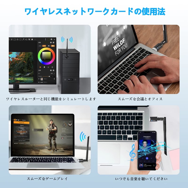WiFi Wireless LAN Device Sungale 1300Mbps Wireless Lan Adapter USB