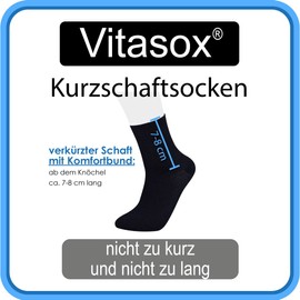 Vitasox Men's Socks Short Shaft Plain without Rubber 6/12 Pairs, 6 Pairs Black
