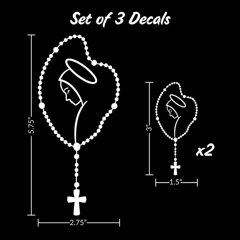 Mary Rosary Decals for Car Truck Tablet Tumbler Cell Phone